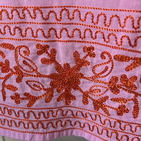 Gretchen Scott Designs Pink and Orange Embroidered Tunic - Size M - Picture 9 of 10